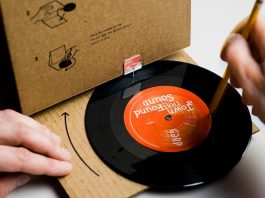 the folding cardboard phonograph advert