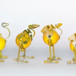 small animals made from golf balls