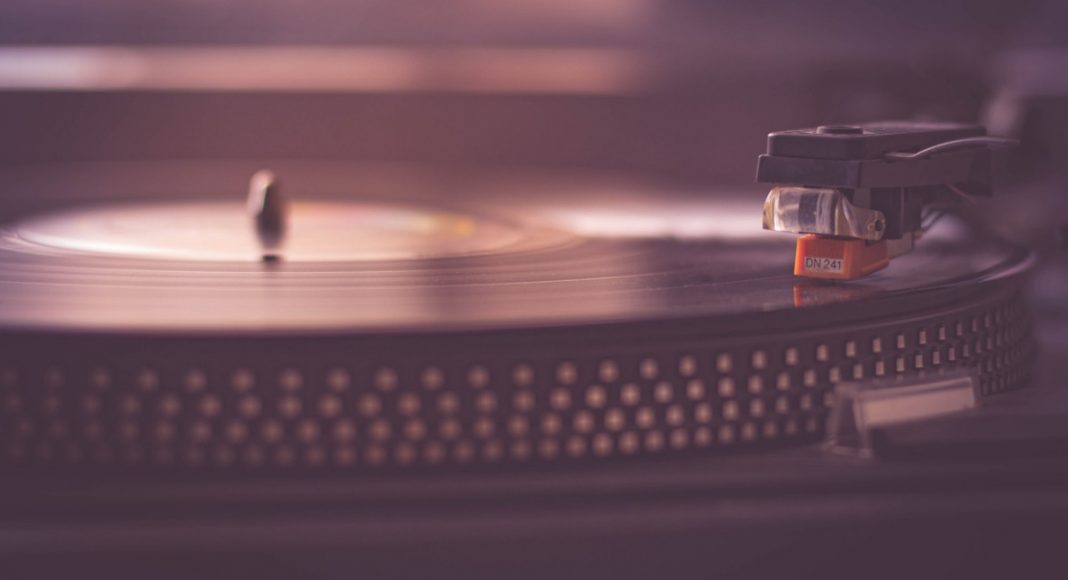 vinyl record on a turntable